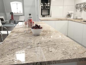 Sensa Waterfall granite kitchen - different types of stone countertops