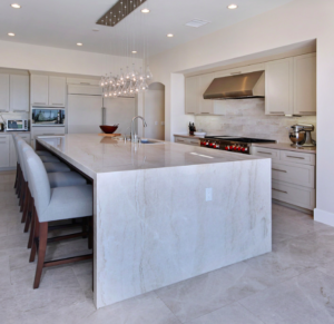 Taj Mahal quartzite island - different types of stone countertops