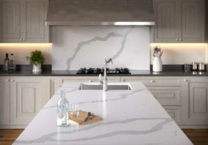 Silestone Bianco Calacatta quartz kitchen  - different types of stone countertops